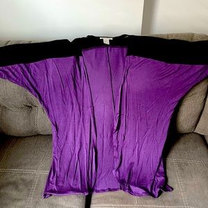 Purple and black short-sleeved jacket